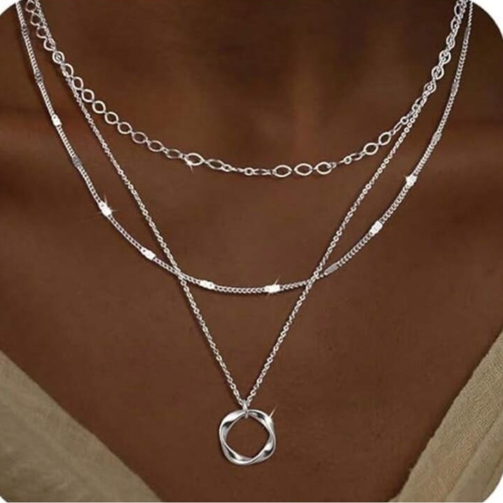 Chic Silver Multi-Layer Necklace - image 1